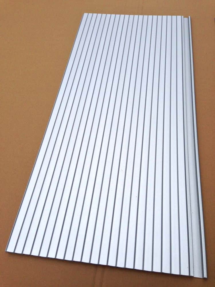 1 Full length Silver Tambour door slat x ( 45mm x 2500mm slat) ( No Handle )