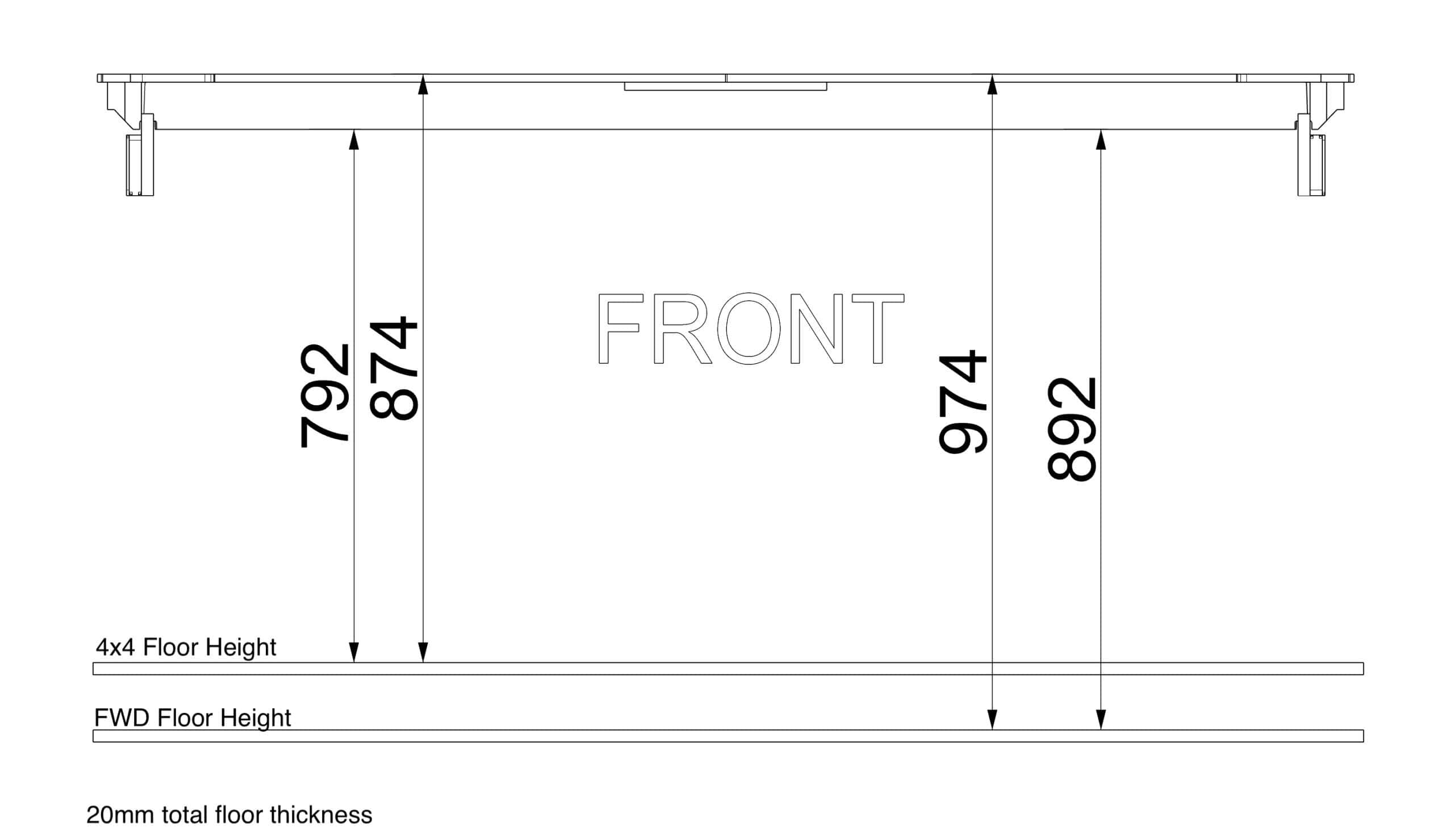 REAR BED PLATFORM Crafter 2017 Onwards MWB Black Heksa - Image 6