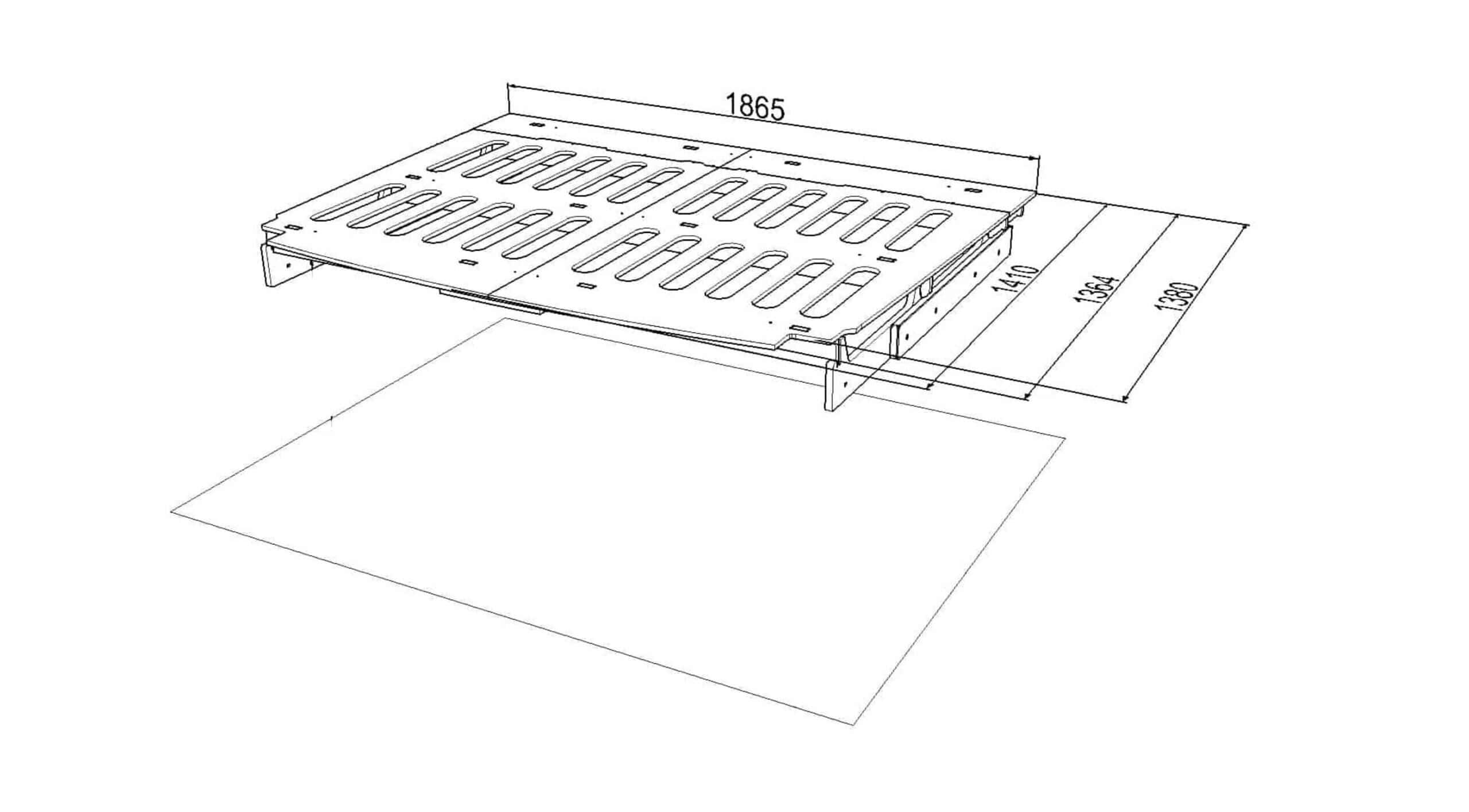 REAR BED PLATFORM Crafter 2017 Onwards MWB Black Heksa - Image 5