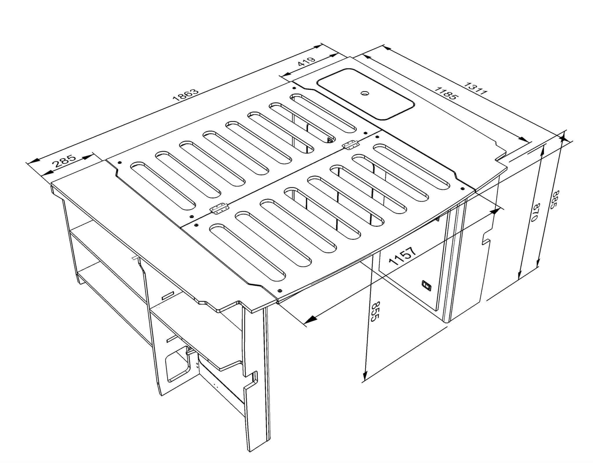 REAR BED UNIT ( B ) Crafter MAN TGE 4x4 2017 MWB ONWARDS - Image 11