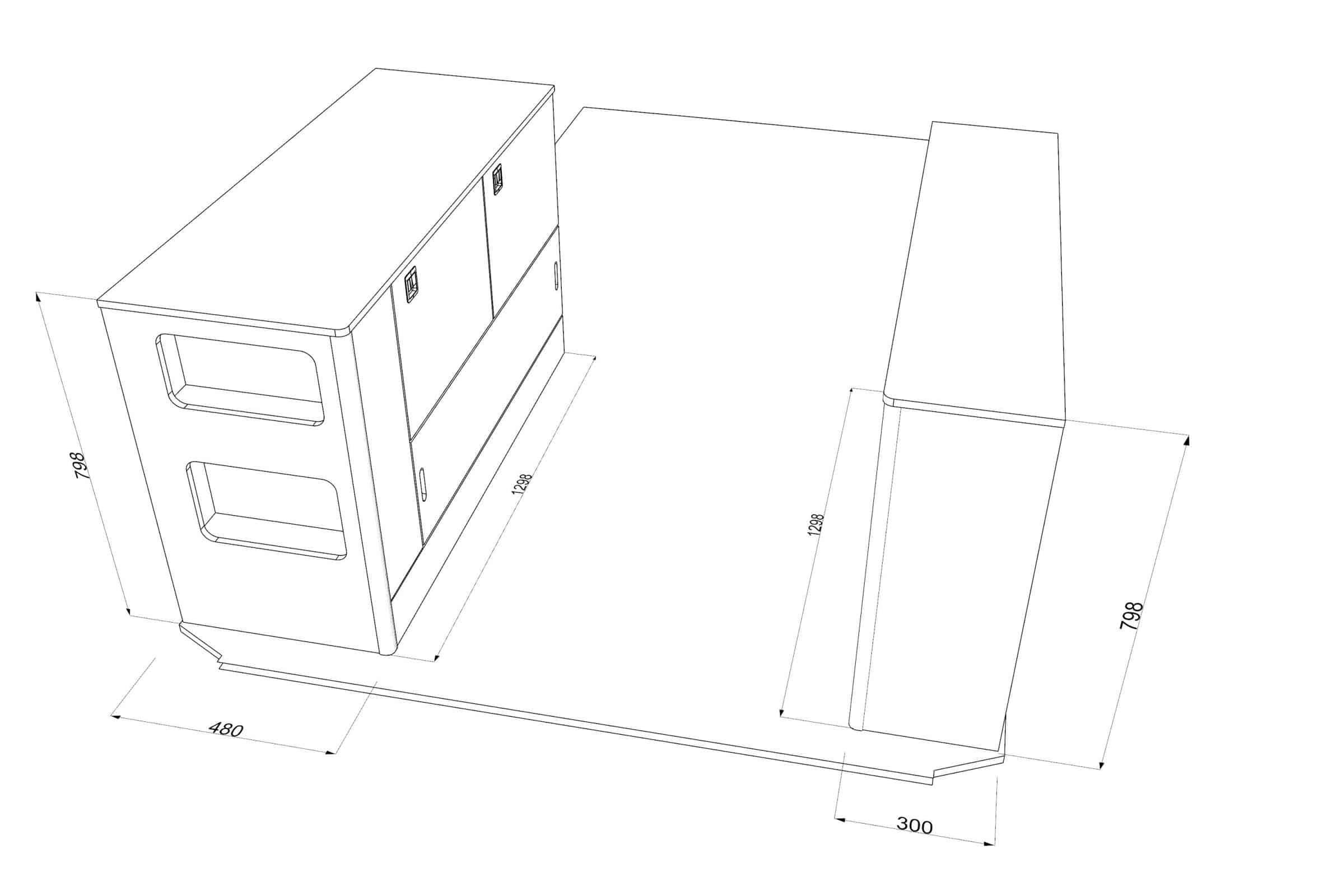 Under platform bed storage ( E ) Sprinter Front wheel drive MWB - Image 8