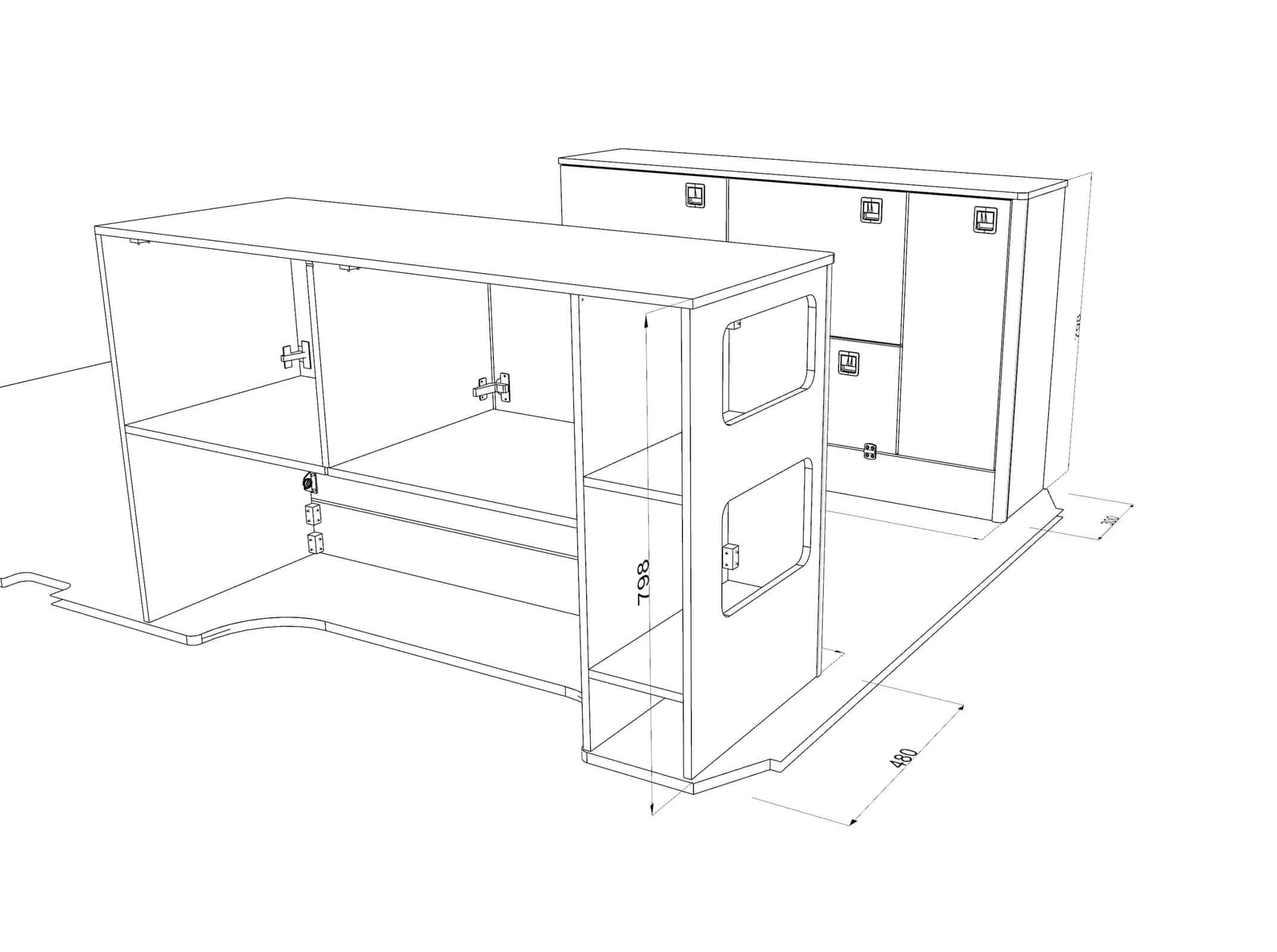 Under platform bed storage ( E ) Sprinter Front wheel drive MWB - Image 6
