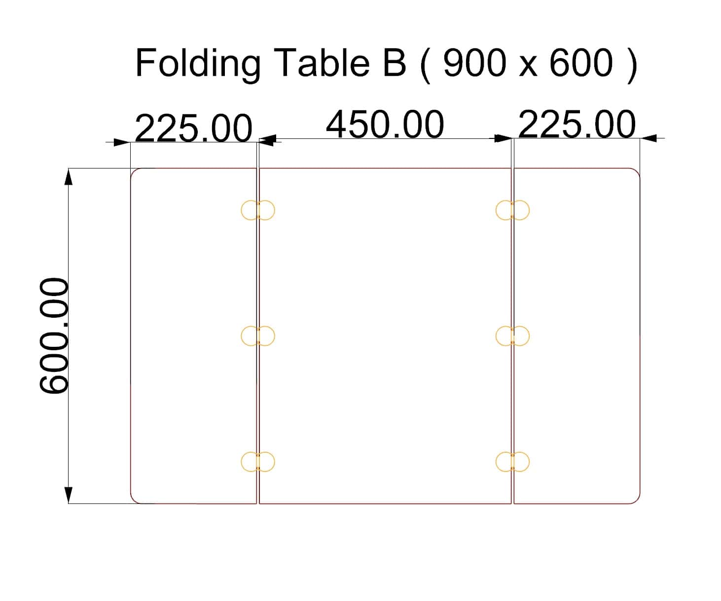 Folding Table 16mm Bamboo Table ( Square when folded ) - Image 3