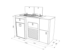 Alternative view of U SHAPE KITCHEN POD -V1 FOR LWB VW T5 T6 or can be used as pod in any van .