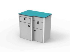 SALE POD EVO 2  PRO POD 2PP.5  Silver Grey Unit With Green/Turquoise Worktop And Internals