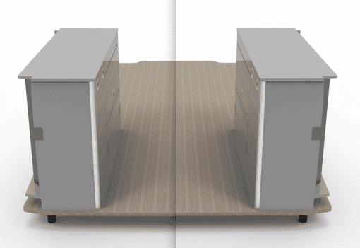 Under platform bed storage - Crafter 2017 onwards ( F1.1 updated ) - MWB van (SALE 25185176 Driver + Passenger BOTH SIDES ARE DEEP UNITS )