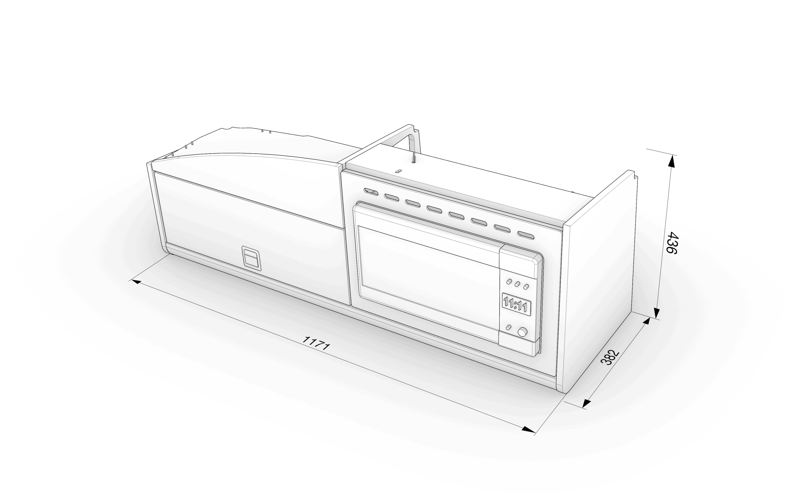 Locker F2 MICROWAVE - 1171mm | FORD Transit L3 H3 - Image 5