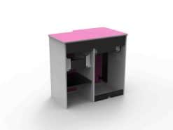 Alternative view of SALE POD EVO 2 PRO Pink 003 Front Doors + Worktop With Satin Grey Side Panels And Warm Grey Internals (2PP.15)