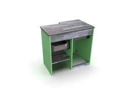 Alternative view of SALE POD EVO - Pea Green With Stave Wood Worktop And Internals (SP2.1.52)