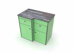 SALE POD EVO - Pea Green With Stave Wood Worktop And Internals (SP2.1.52)