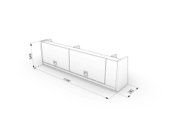 Alternative view of Locker L + control panel 1180 mm Crafter  & MAN TGE Design 2.1