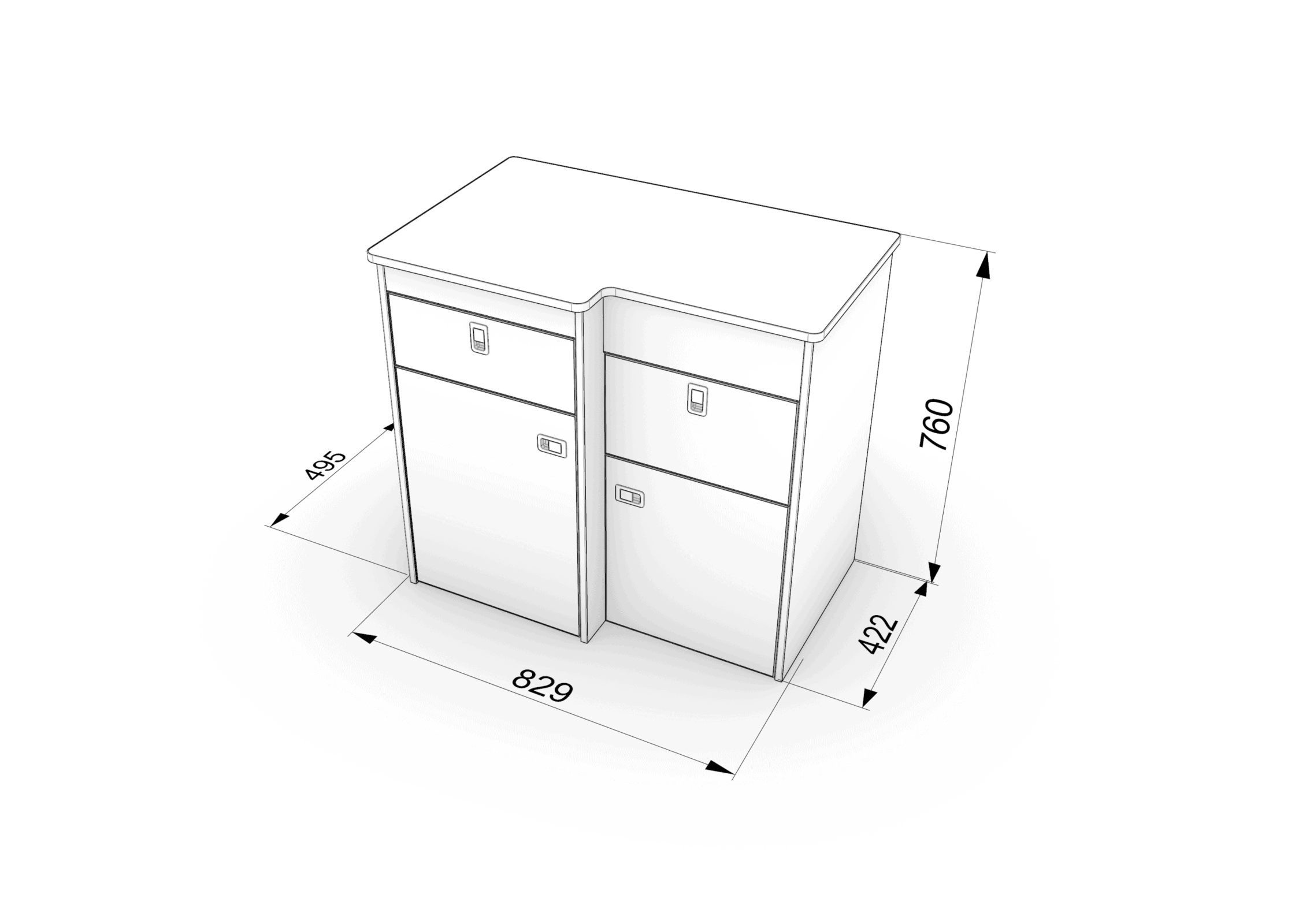 SALE POD EVO - Slate Grey With Satin grey 007 Worktop and Internals (SP2.1.56) - Image 4