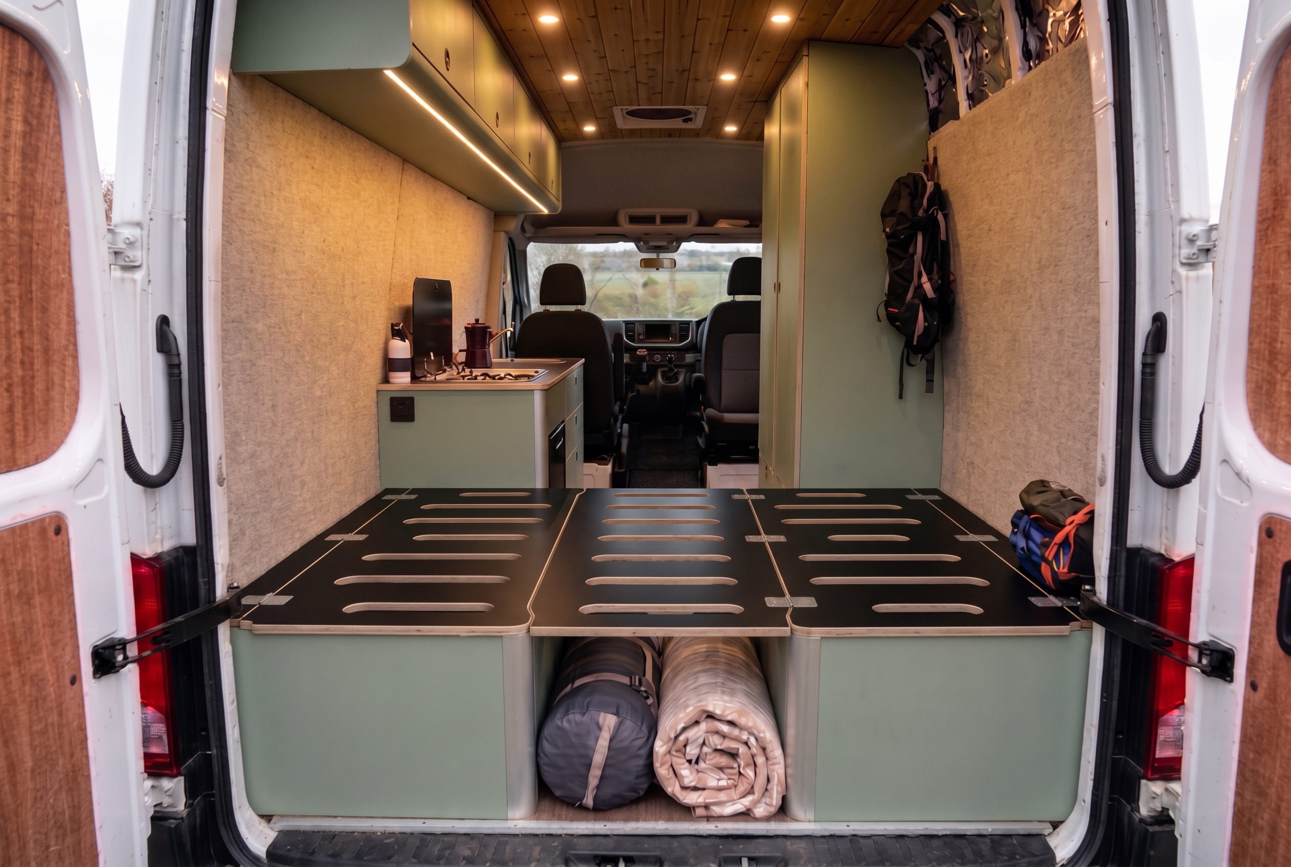 Sprinter And Crafter Folding Bench Bed System - Image 2